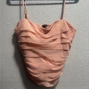 Express Peach Layered Cowl Tank Top